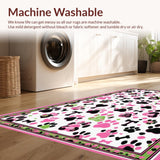 Ultra Soft Area Rug, Non Slip, Stain Resistant, Washable Area Rugs for Living Room, Bedroom, Vibrant Animal Print Decorative Piece(White)