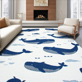 Ultra Soft Area Rug, Non Slip, Stain Resistant, Washable Area Rugs for Living Room, Bedroom, Bright Contemporary Whimsical Design(White)