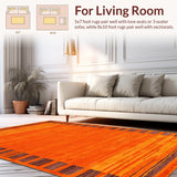 Ultra Soft Area Rug, Non Slip, Stain Resistant, Washable Area Rugs for Living Room, Bedroom, Lively Modern Creature Illustration(Orange)