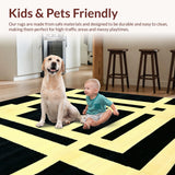 Ultra Soft Area Rug, Non Slip, Stain Resistant, Washable Area Rugs for Living Room, Bedroom, Artistic Dice-Inspired Floor Accent(Beige)