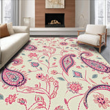 Ultra Soft Area Rug, Non Slip, Stain Resistant, Washable Area Rugs for Living Room, Bedroom, Colorful Paisley Living Room Non-Shedding Rug(Beige)