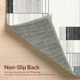 Ultra Soft Area Rug, Non Slip, Stain Resistant, Washable Area Rugs for Living Room, Bedroom, Modern Abstract Grey and White Fusion(Gray)