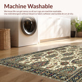 Ultra Soft Area Rug, Non Slip, Stain Resistant, Washable Area Rugs for Living Room, Bedroom, Neutral Tone Kitchen Rug with Non-Slip Rubber Backing(Beige)