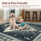 Ultra Soft Area Rug, Non Slip, Stain Resistant, Washable Area Rugs for Living Room, Bedroom, Symbolic Tassel-Embellished Runner(Gray)