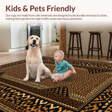 Ultra Soft Area Rug, Non Slip, Stain Resistant, Washable Area Rugs for Living Room, Bedroom, Chic Rustic Leopard Aesthetic(Gold)