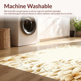 Ultra Soft Area Rug, Non Slip, Stain Resistant, Washable Area Rugs for Living Room, Bedroom, Floral Beige Area Neutral Hues Modern(Beige)