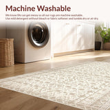 Ultra Soft Area Rug, Non Slip, Stain Resistant, Washable Area Rugs for Living Room, Bedroom, Minimalist Abstract Lattice Arrangement(Beige)