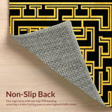 Geometric Retro Black Gold Motif(Black)