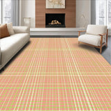 Ultra Soft Area Rug, Non Slip, Stain Resistant, Washable Area Rugs for Living Room, Bedroom, Vibrant Contemporary Checkered Aesthetic(Red)
