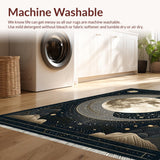 Ultra Soft Area Rug, Non Slip, Stain Resistant, Washable Area Rugs for Living Room, Bedroom, Whimsical Gray and Brown Geometry(Black)