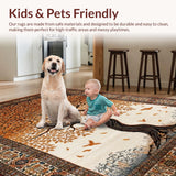 Ultra Soft Area Rug, Non Slip, Stain Resistant, Washable Area Rugs for Living Room, Bedroom, Artistic Whimsical Branch Arrangement(Brown)