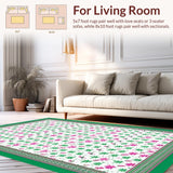 Ultra Soft Area Rug, Non Slip, Stain Resistant, Washable Area Rugs for Living Room, Bedroom, Vibrant Pink Animal Print(White)