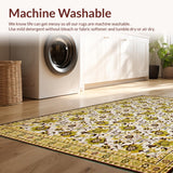 Ultra Soft Area Rug, Non Slip, Stain Resistant, Washable Area Rugs for Living Room, Bedroom, Transitional Earthy Floral Motif(White)