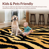 Ultra Soft Area Rug, Non Slip, Stain Resistant, Washable Area Rugs for Living Room, Bedroom, Cute Tiger Print Faux Hide Nursery Rug(Black)