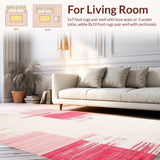 Ultra Soft Area Rug, Non Slip, Stain Resistant, Washable Area Rugs for Living Room, Bedroom, Rustic Textured Artistic Flow(White)