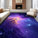 Ultra Soft Area Rug, Non Slip, Stain Resistant, Washable Area Rugs for Living Room, Bedroom, Dynamic Colorful Astral Elements(Purple)