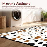 Ultra Soft Area Rug, Non Slip, Stain Resistant, Washable Area Rugs for Living Room, Bedroom, Cozy Earthy Toned Print(White)
