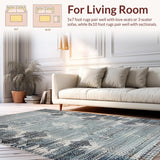 Ultra Soft Area Rug, Non Slip, Stain Resistant, Washable Area Rugs for Living Room, Bedroom, Nautical Legend Sea Creature Carpet(Blue)