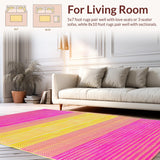 Ultra Soft Area Rug, Non Slip, Stain Resistant, Washable Area Rugs for Living Room, Bedroom, Vibrant Multi-Hued Trellis Style(Yellow)