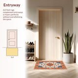Ultra Soft Area Rug, Non Slip, Stain Resistant, Washable Area Rugs for Living Room, Bedroom, Contemporary Abstract Floral Aesthetic(Beige)