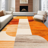 Ultra Soft Area Rug, Non Slip, Stain Resistant, Washable Area Rugs for Living Room, Bedroom, Washable Entryway Sun Print Minimalist Area Rug(Orange)