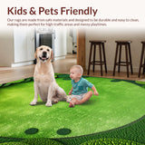 Ultra Soft Area Rug, Non Slip, Stain Resistant, Washable Area Rugs for Living Room, Bedroom, Botanical Green Lily Pad Bedroom Meditation Rug(Green)