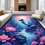 Ultra Soft Area Rug, Non Slip, Stain Resistant, Washable Area Rugs for Living Room, Bedroom, Kawaii Pastel Rainbow Nursery Plush Carpet(Pink)
