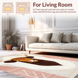 Ultra Soft Area Rug, Non Slip, Stain Resistant, Washable Area Rugs for Living Room, Bedroom, Quirky Nature-Inspired Decorative Piece(Brown)