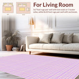 Ultra Soft Area Rug, Non Slip, Stain Resistant, Washable Area Rugs for Living Room, Bedroom, Elegant Lavender Diamond Motif(Purple)