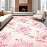 Ultra Soft Area Rug, Non Slip, Stain Resistant, Washable Area Rugs for Living Room, Bedroom, Rustic Pink Blossom Charm(Pink)