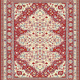 Ultra Soft Area Rug, Non Slip, Stain Resistant, Washable Area Rugs for Living Room, Bedroom, Geometric Red Beige(Red)