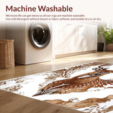 Ultra Soft Area Rug, Non Slip, Stain Resistant, Washable Area Rugs for Living Room, Bedroom, Non-Slip Animal Print Playroom Carpet(Brown)