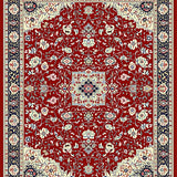 Ultra Soft Area Rug, Non Slip, Stain Resistant, Washable Area Rugs for Living Room, Bedroom, Vibrant Geometric Blossom Arrangement(Red)