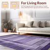 Ultra Soft Area Rug, Non Slip, Stain Resistant, Washable Area Rugs for Living Room, Bedroom, Vibrant Lattice Design Motif(Purple)