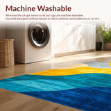 Ultra Soft Area Rug, Non Slip, Stain Resistant, Washable Area Rugs for Living Room, Bedroom, Contemporary Artistic Textured Motif(Yellow)