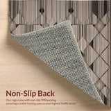 Ultra Soft Area Rug, Non Slip, Stain Resistant, Washable Area Rugs for Living Room, Bedroom, Contemporary Earthy Geometric Motif(Beige)