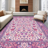 Ultra Soft Area Rug, Non Slip, Stain Resistant, Washable Area Rugs for Living Room, Bedroom, Serene Minimalist Botanical Outline(Pink)