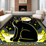 Ultra Soft Area Rug, Non Slip, Stain Resistant, Washable Area Rugs for Living Room, Bedroom, Enchanting Dark Green Fantasy Design(Black)