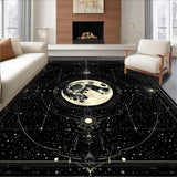 Ultra Soft Area Rug, Non Slip, Stain Resistant, Washable Area Rugs for Living Room, Bedroom, Opulent Gothic Nebula Theme(Black)