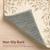 Beige Leaf Design for Infant Play and Nursery Decor(Beige)