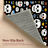 Ultra Soft Area Rug, Non Slip, Stain Resistant, Washable Area Rugs for Living Room, Bedroom, Playful Black and White Design(Black)