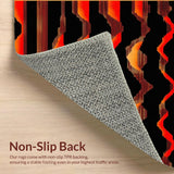 Ultra Soft Area Rug, Non Slip, Stain Resistant, Washable Area Rugs for Living Room, Bedroom, Sizzling Vibrant Lava Inspired Geometry(Red)