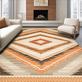 Ultra Soft Area Rug, Non Slip, Stain Resistant, Washable Area Rugs for Living Room, Bedroom, Elegant Ogee Patterned Textile(Orange)