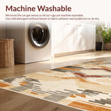 Ultra Soft Area Rug, Non Slip, Stain Resistant, Washable Area Rugs for Living Room, Bedroom, Rustic Earthy Print Aesthetic(Beige)