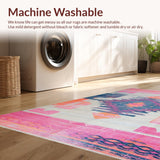 Ultra Soft Area Rug, Non Slip, Stain Resistant, Washable Area Rugs for Living Room, Bedroom, Artistic Contemporary Patterned Delight(Pink)