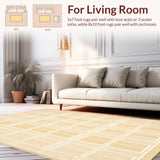 Luxurious Faux Fur Bathroom Symmetrical Geometric Design in Warm Beige(Beige)