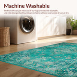 Ultra Soft Area Rug, Non Slip, Stain Resistant, Washable Area Rugs for Living Room, Bedroom, Serene Green Tiled Aesthetic(Green)