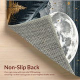 Ultra Soft Area Rug, Non Slip, Stain Resistant, Washable Area Rugs for Living Room, Bedroom, Sophisticated Vintage Mountain Landscape(Gray)
