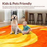 Ultra Soft Area Rug, Non Slip, Stain Resistant, Washable Area Rugs for Living Room, Bedroom, Stylish Cozy Fluffy Color Gradient(Orange)