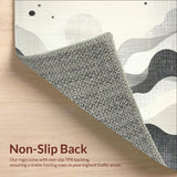 Ultra Soft Area Rug, Non Slip, Stain Resistant, Washable Area Rugs for Living Room, Bedroom, Linear Wave Rug with Striking Stripe Mosaic and Grey Highlights(Gray)